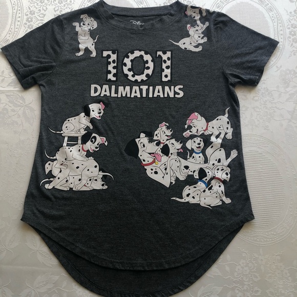 Disney Junior Girls Size S Grey T-Shirt 101 Dalmatians Graphic Tee Short Sleeves - Picture 11 of 16